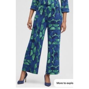 Women's Chicos Travelers Half Moon Crop Wide leg Pants Size XL P Artsy Flowy